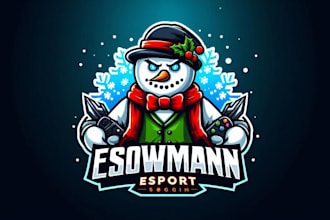 design wonderful snowman sport mascot logo with unlimited revision