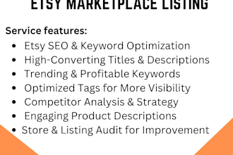 create SEO optimized etsy product listing