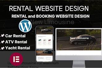 build car rental website, atv rental, yacht rental website, car booking website
