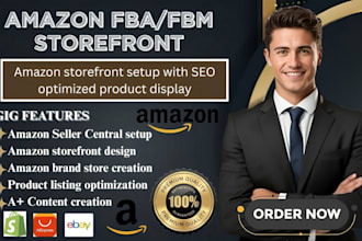 set up amazon fba fbm storefront, product listing, brand approval, automation