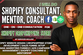 be your shopify dropshipping coach mentor consultant or store virtual assistant