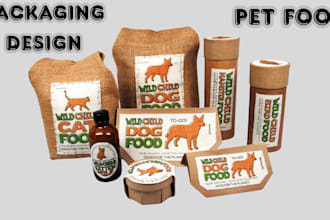 design pet food product packaging, pouch, pet vitamin and supplement, mylar bag