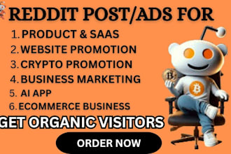 do reddit post for ecommerce business saa ai app crypto product website visitors