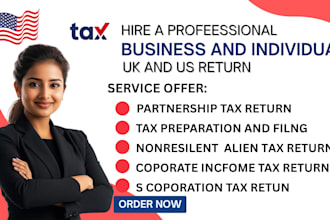 prepare UK, US tax return 1120 corporation tax preparation 1040 1020 tax filing