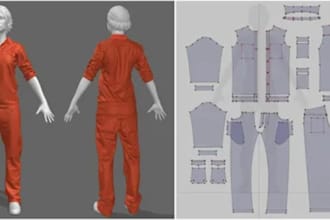 make services in sewing pattern creation, pattern grading, and clo3d design