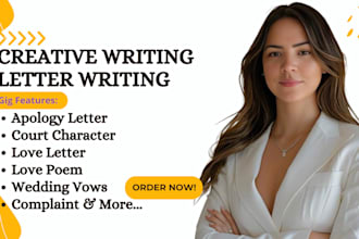 write sincere apology letter, love letter, court character, love poem