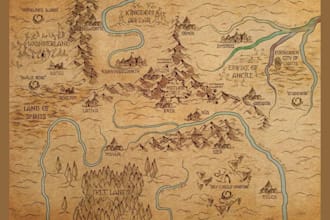 fantasy map illustration vector site dnd map tolkien map board game rv plot plat