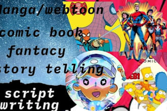 write edit or proofread a manga or comic books for you in full script
