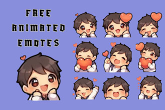 make custom twitch emotes chibi emote animated emote vtuber for stream sub badge
