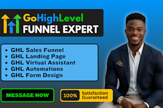 build gohighlevel  sales funnel ghl funnel ghl landing page go high level expert