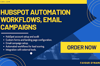 set up hubspot automation workflows, forms, email campaigns and integrations