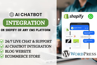 build ai chatbot for website shopify wordpress ecommerce ai chatbot development