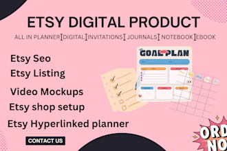 design etsy digital product design etsydigital planner etsy seo hyperlinked plan