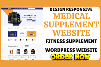 design medical supplement website fitness supplement website and landing page
