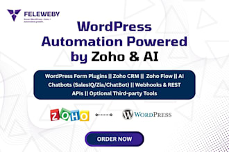 setup zoho crm workflow automation and ai chatbots automation on wordpress