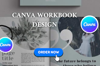 design canva ebooks, workbooks, magazines, booklets, worksheets, flyer on canva