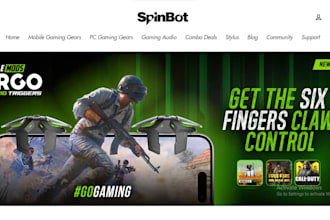design gaming shopify website for game console, accessories, pc controller, gear