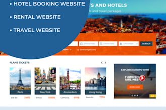 design a stunning hotel, travel, vacation rental, and airbnb booking website