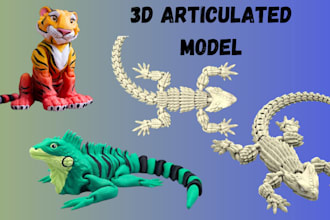 sculpt 3d articulated model bjd model flexi animal fidget toy for 3d printing