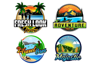 design custom luxury resort tour cruise tourism travel agency logo for you