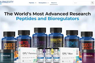 build peptide woocommerce website, gpl bioregulator store