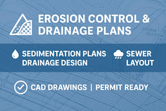 draw erosion control, sedimentation plan sewer, storm drainage plan city permit