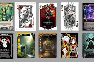 custom playing card design card game design card illustration card game template
