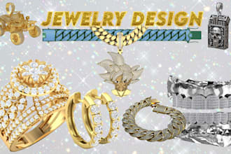 design 3d hiphop jewelry cad grillz pendant fivem cuban keychain bracelet rings