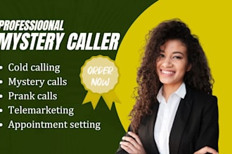 be your mystery call mystery shopper estate cold caller  secret call