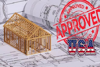 provide USA digital stamp architectural drawing california florida city permit