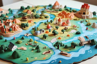 design card game art, 3d chess pieces, board game models, tabletop props assets
