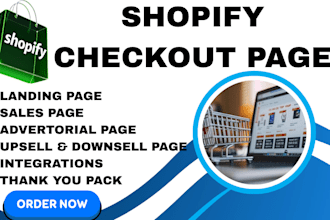 design checkout champ landing page and integrate to shopify