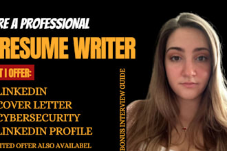 write winning cybersecurity, IT resume, CV format and linkedin profile in 24 hrs