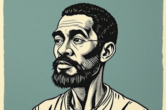 create a portrait print linocut