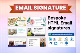 design custom html email signature footer gmail, outlook with logo design
