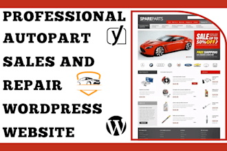 design a professional automobile part and repair wordpress website