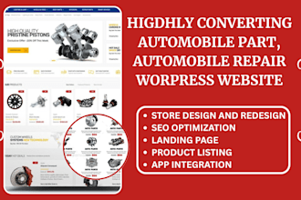 design a professional automobile part and repair wordpress website