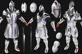 design 3d cosplay prop, armor, weapon, helmet, sword ready for 3d printing
