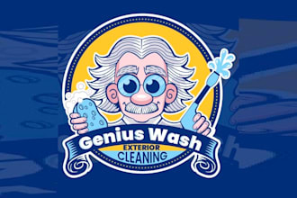 design beautiful spraying water and wash logo