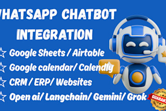 integrate google sheets, crm, calendar, calendly open ai in n8n whatsapp chatbot