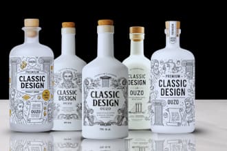 do whiskey bottle label design wine gin rum vodka brandy, product label design