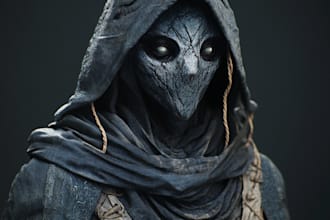 make fantasy horror character illustrationb