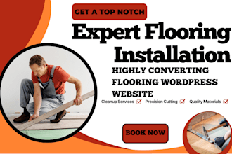 design sleek flooring contractor website, vinyl flooring, epoxy flooring website