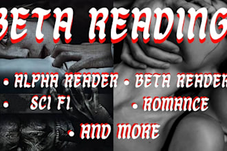 beta read or alpha read critique manuscript romance fantasy sci fi mystery