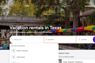 build vacation rental website hotel booking short term rental vacation website