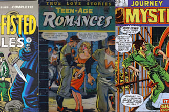 draw retro comic book cover pop art illustration vintage manga and storyboard