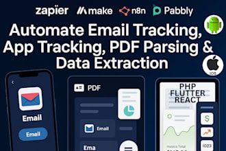 automate email tracking mobile app ai tracking PDF parsing  data extraction apis
