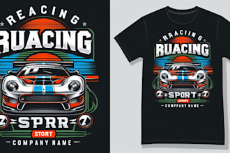 design custom racing car sport t shirt logo with speed and style