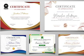 design custom certificate design, diploma, or award templates professionally