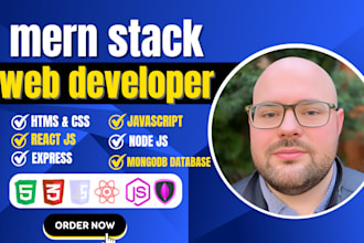 build custom mern stack websites with react, node, as a full stack developer